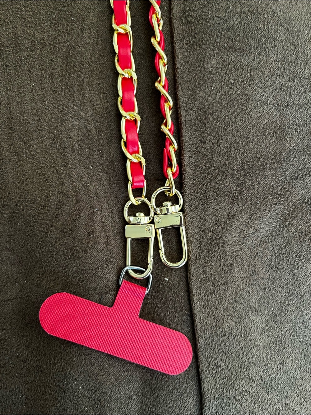 Fashion Red and Gold Chain Strap for Cellphone or Bag. - Picture 3 of 5